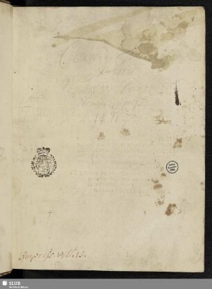 [Stempel] Kurfürstliche Bibliothek (Dresden)