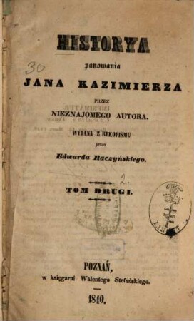 Historya panowania Jana Kazimierza, 2 (1840)