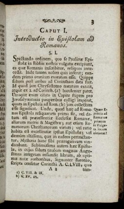 Caput I. Introductio in Epistolam ad Romanos. - Caput IV. Introductio in Epistolam ad Galatas.