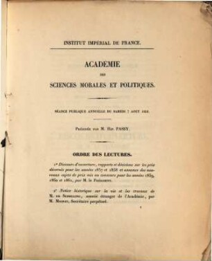 Séance publique annuelle. 1858
