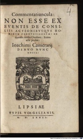 Commentatiuncula: non esse ex eventis de consiliis hominum pronuntiandum ...