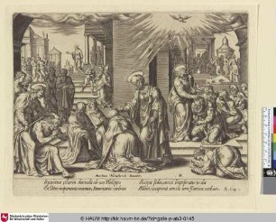 [Petrus, Johannes und Philippus legen ihre Hände auf die Getauften von Samaria]