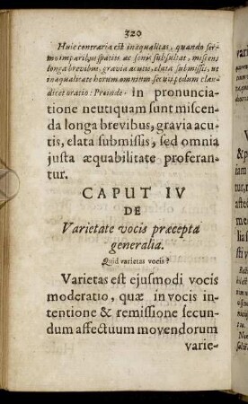 Caput IV De Varietate vocis præcepta generalia.