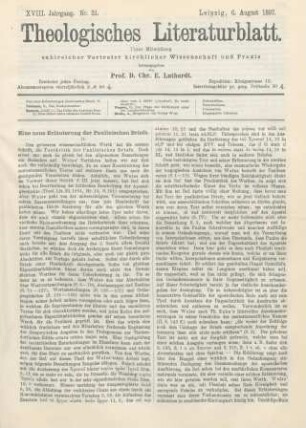 369-371 Eine neue Erläuterung der Paulinischen Briefe