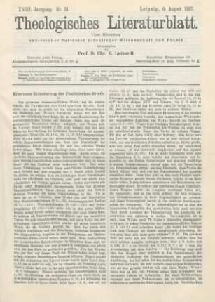 369-371 Eine neue Erläuterung der Paulinischen Briefe