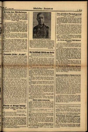 Zweite Ausgabe vom Freitag, den 04. April 1941.