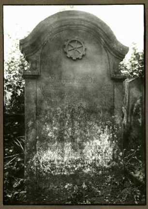 alter Friedhof. Grabstein des Joh. Reinhard Mühlmichel ? Müllermeister