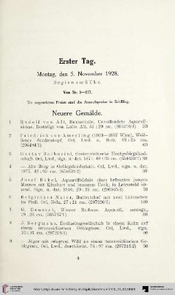Neuere Gemälde (Nr. 1-119)