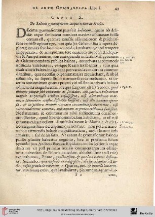 Caput. X.: De Balneis gymnasiorum, atque etiam de Stadio