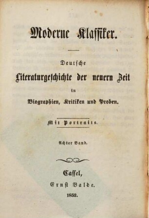 Moderne Klassiker : deutsche Literaturgeschichte der neueren Zeit in Biographien, Kritiken und Proben ; mit Portraits, 8. Friedrich von Sallet
