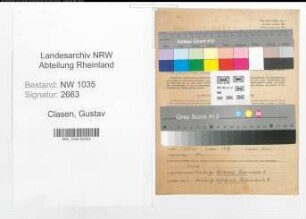 Entnazifizierung Gustav Clasen , geb. 06.04.1912 (Kaufmaennischer Angestellter)