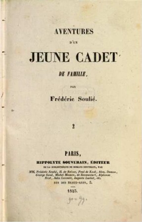 Aventures d'un jeune cadet de famille, 2