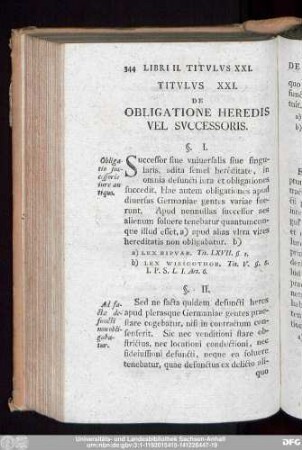 Titulus XXI. De Obligatione Heredis Vel Successoris.