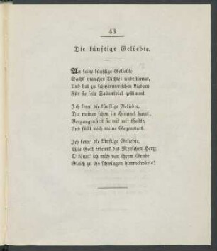 Die künftige Geliebte.
