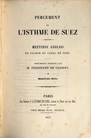 Percement de l'Isthme de Suez : documents, 4