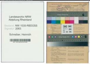 Entnazifizierung Heinrich Schreiber , geb. 02.03.1901 (Steiger)