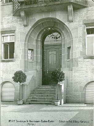 Billing, Hermann; Baden-Baden (Baden-Württemberg), Leopoldstr. 23; Sanatorium Heinsheimer - Portal