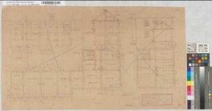 Werkstatt- und Aufenthaltsgebäude auf Bahnhof Bestwig: Ansicht, Grundrisse, Schnitt, [2 Exemplare], M. 1:50