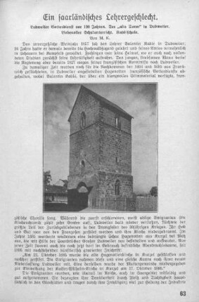 Ein saarländisches Lehrergeschlecht