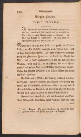 Virgils Aeneide : Erster Gesang