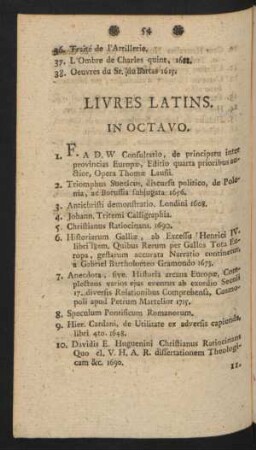 Livres Latins.