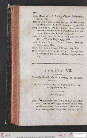 Sectio VII. Subsidia Studii histor. univers. et particul (Nr. 2069 - 2858)