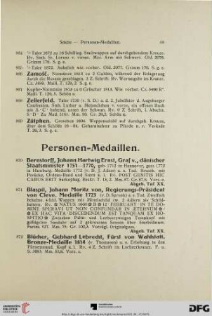 Personen-Medaillen (Nr. 870-899)