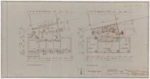 Studentenwohnheim Siegmunds Hof, Berlin-Tiergarten Abschnitt West: Anbau (Gebäude M / W10). Grundrisse KG und EG 1:100