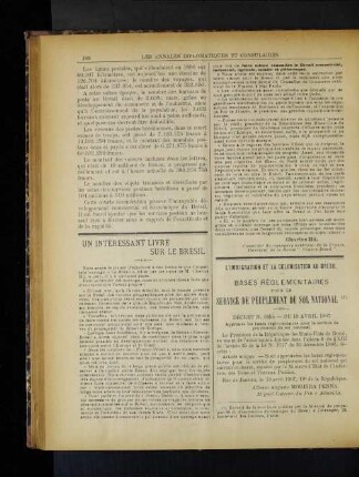 L'immigration et la colonisation au Bresil