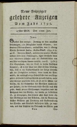 47stes Stück. Den 12ten Jun.