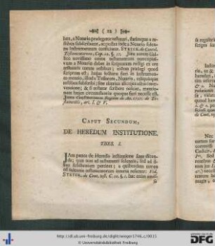 Caput Secundum, De Heredum Institutione.