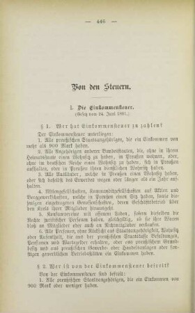 XVI. Von den Steuern.