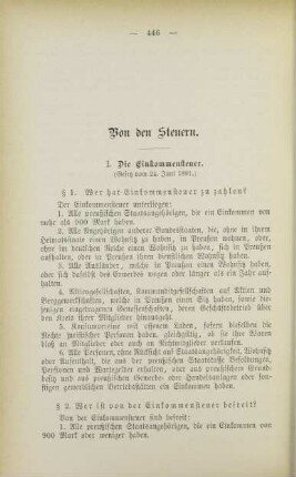 XVI. Von den Steuern.