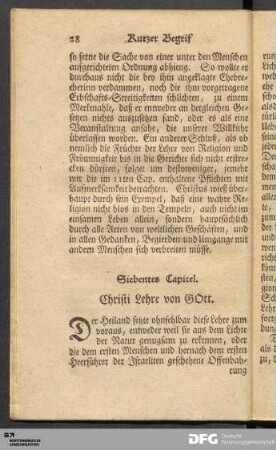 Siebentes Capitel. Christi Lehre von GOtt.