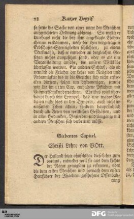 Siebentes Capitel. Christi Lehre von GOtt.