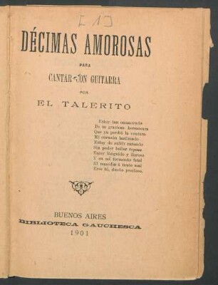 Décimas amorosas para cantar con guitarra