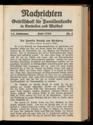 10. Jahrgang, Nr. 2, Juni 1935