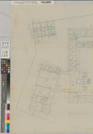 Münster (Münster) Oberverwaltungsgericht Grundriß 1. Obergeschoß 1959 1 : 100 101 x 90 Pause Staatsneubauleitung Münster Regierung Münster Nr. 33920