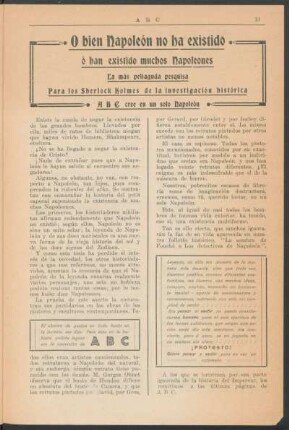 O bien Napoleón no ha existido ó han existido muchos Napoleones : La más peliaguda pesquisa, para los Sherlock Holmes de la investigación histórica