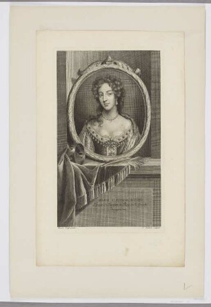 Marie Eleonor d’Este, Epouse de Jacques II Roy de la Grande Bretagne, aus: Isaac de Larrey, "Histoire d’Angleterre, d’Écosse et d’Irlande", Rotterdam 1697–1713