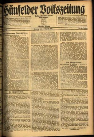 Ausgabe vom Montag, den 09. August 1920.
