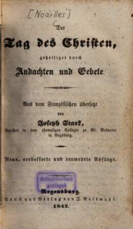 Der Tag des Christen, geheiliget durch Andachten und Gebete