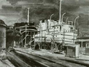 Alt und Neu im Dock (Volkswerft Stralsund)