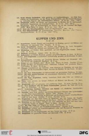 Kupfer und Zinn (Nr. 347-468)