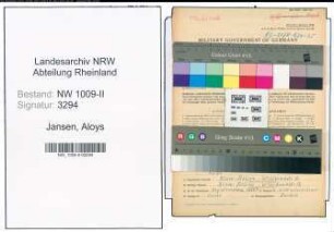 Entnazifizierung Aloys Jansen , geb. 27.06.1918 (Dentist)