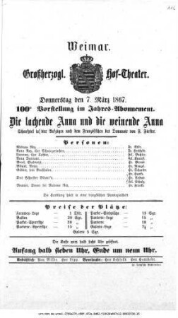 Die lachende Anna und die weinende Anna