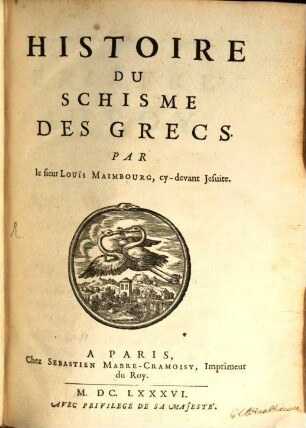 Histoire Du Schisme Des Grecs