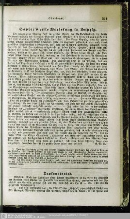 Saphir's erste Vorlesung in Leipzig