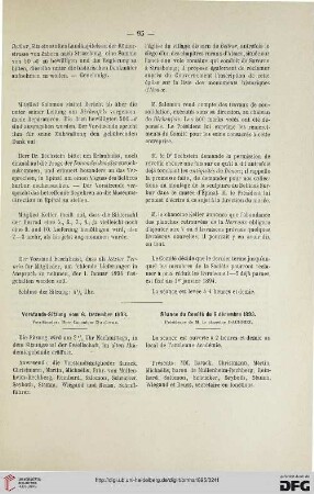 Vorstands-Sitzung vom 6. Dezember 1893 / Séance du Comité du 6 décembre 1893