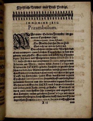 Præambulum; Textus; Exordium; Tractatio thematis; Usus Explicati Textus.